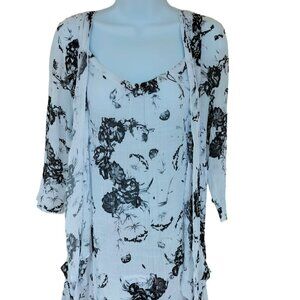 (317) Christine Phillippe Women's  Crinkle Floral Print Tunic Size M